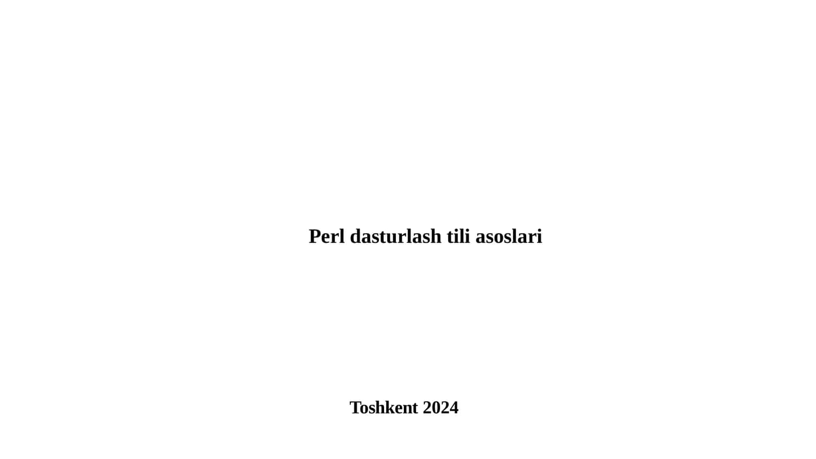 Perl dasturlash tili 1