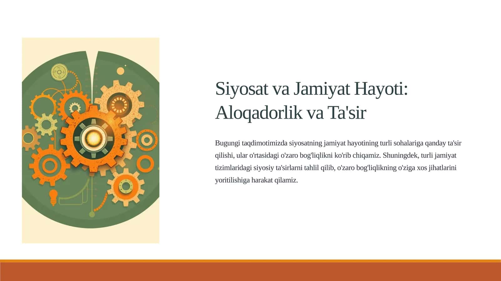 Siyosat va Jamiyat Hayoti Aloqadorlik va Ta'sir 1