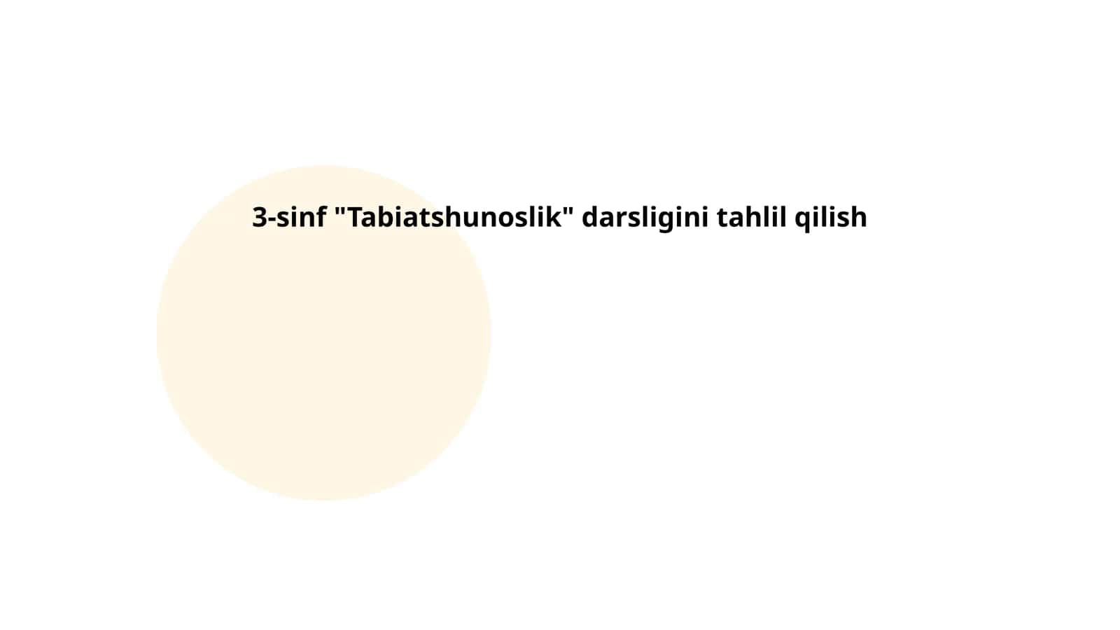 Tabiatshunoslik fanini tahlil qilish 1