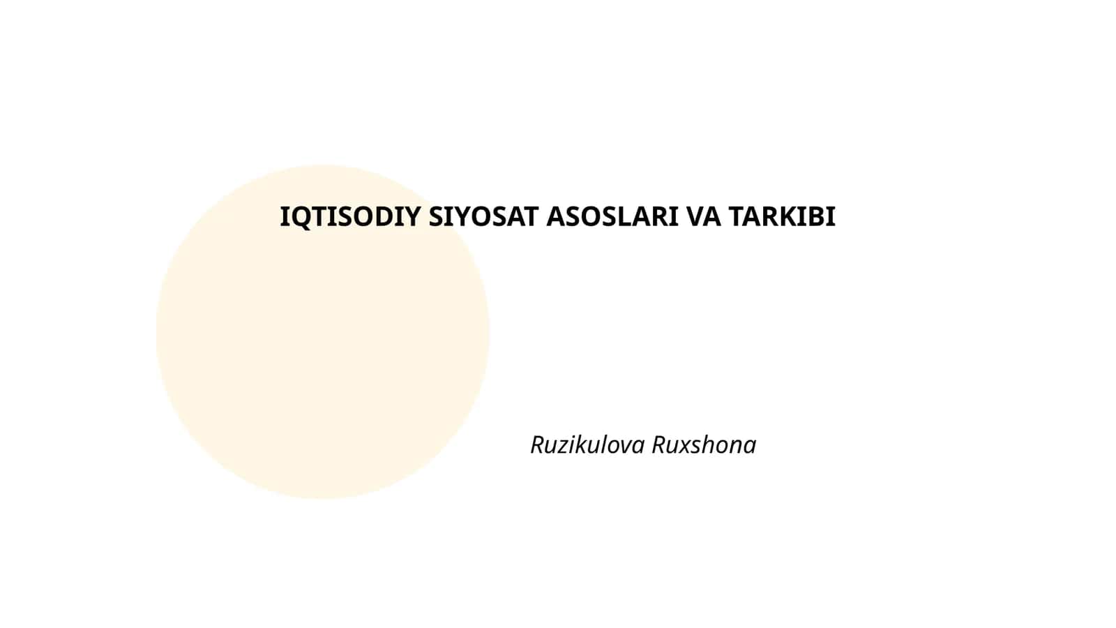 IQTISODIY SIYOSAT ASOSLARI VA TARKIBI 1
