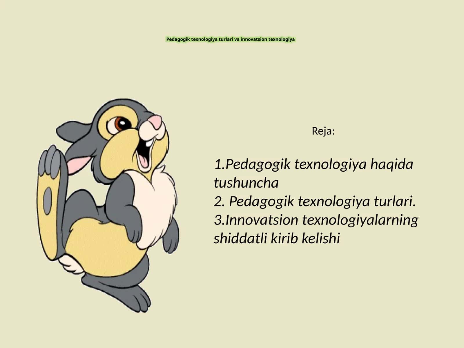 Pedagogik texnologiya turlari va innovatsion texnologiya 1