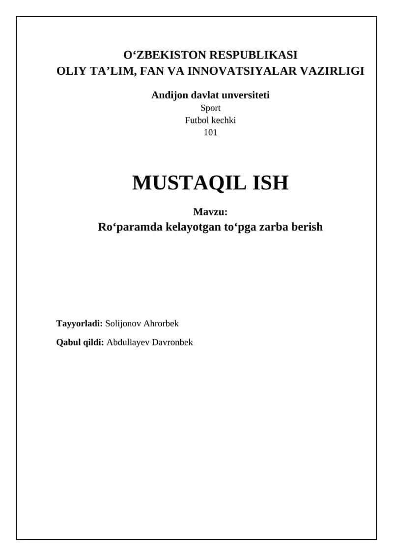 To'pni kutib olish va zarba berish texnikasi 1