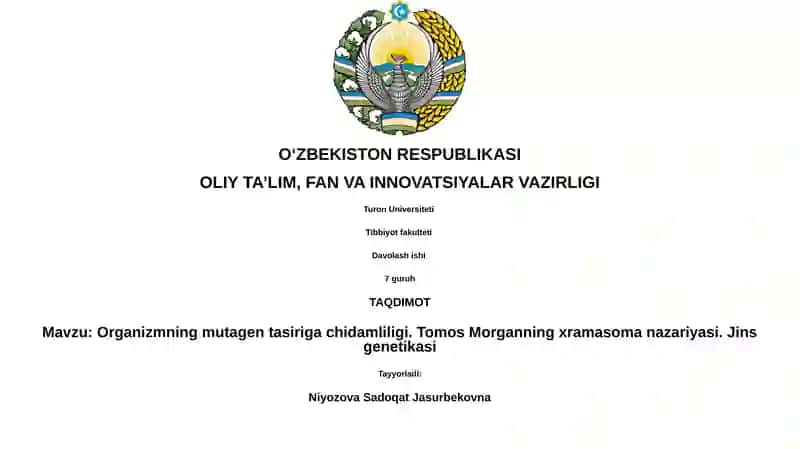 Organizmning mutagen tasiriga chidamliligi