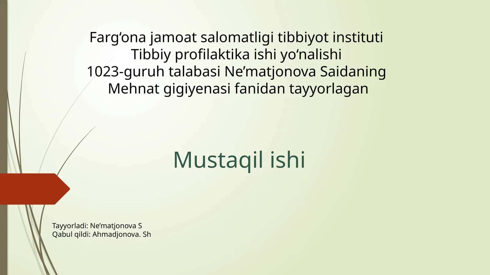 Mehnat gigiyenasi 1