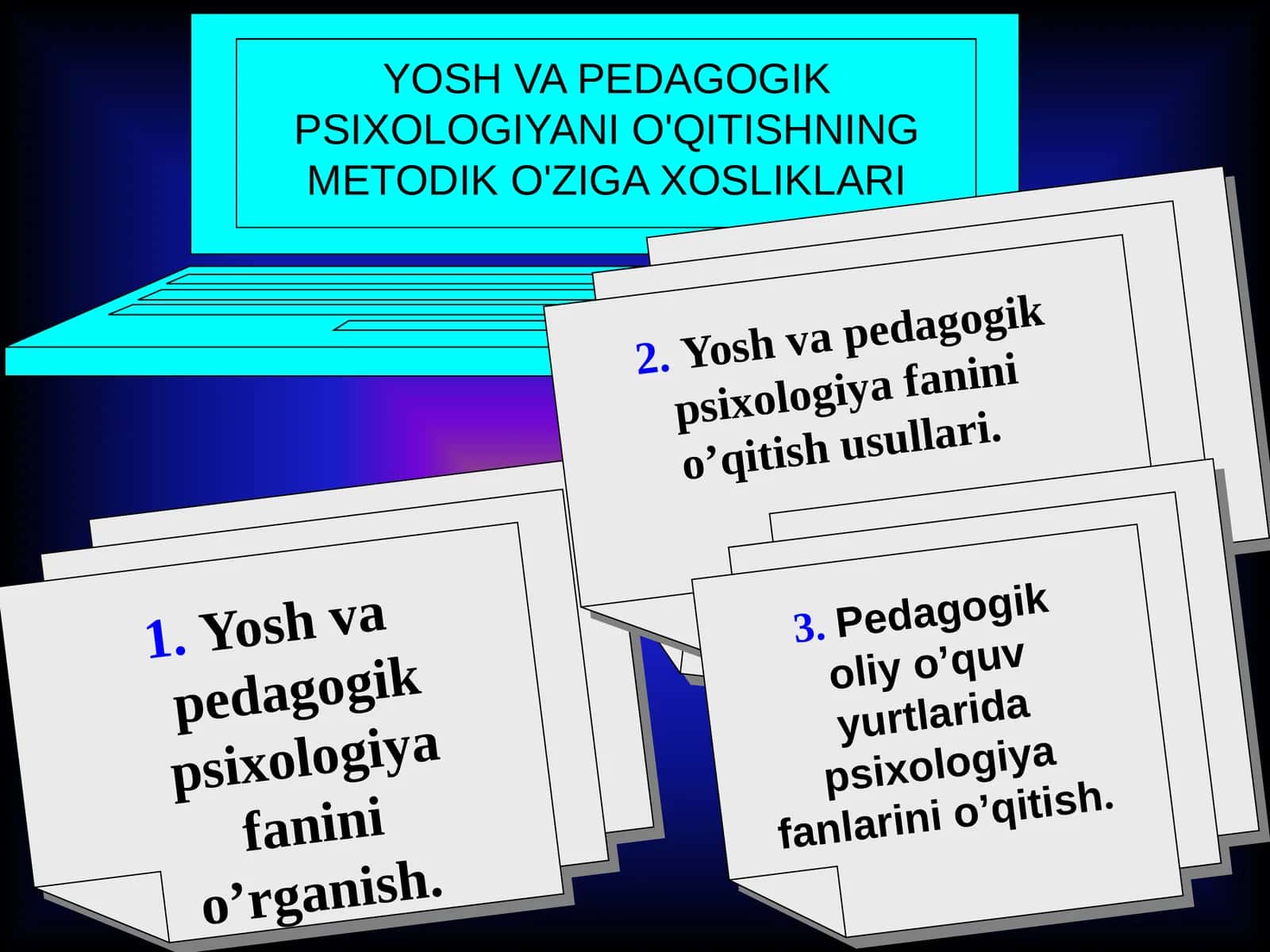 YOSH VA PEDAGOGIK PSIXOLOGIYANI O'QITISHNING METODIK O'ZIGA XOSLIKLARI 1