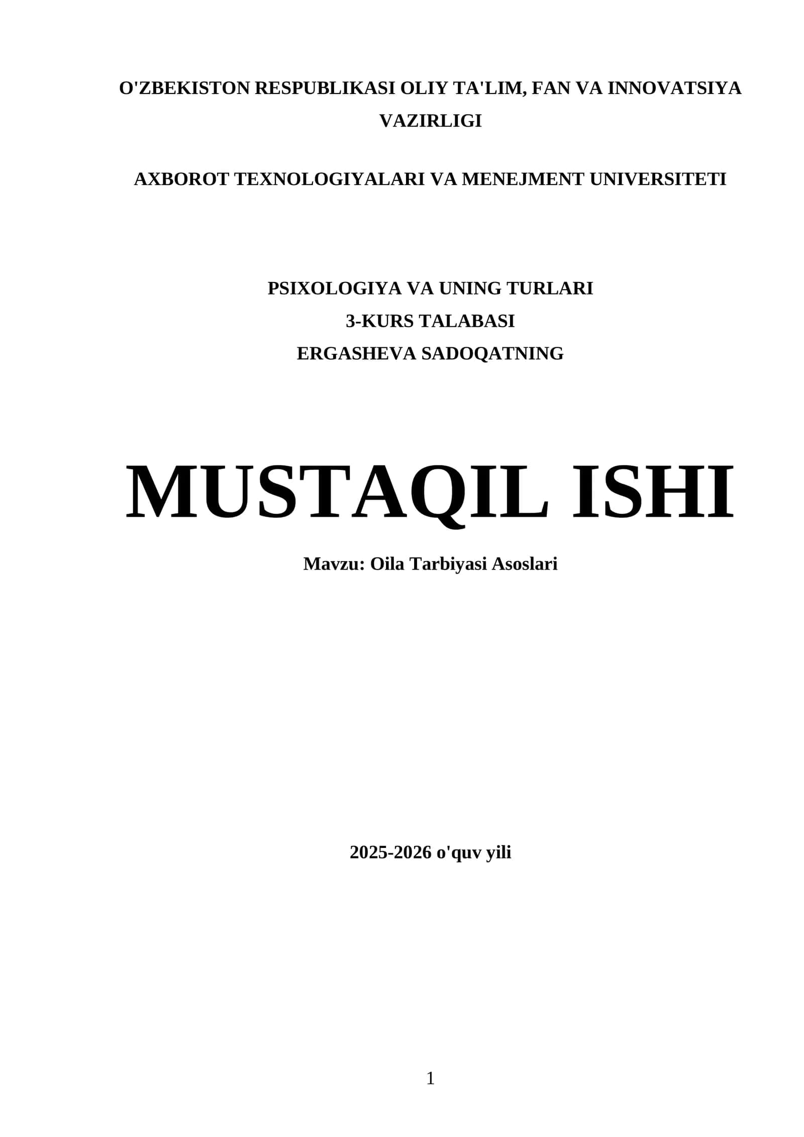 Oila Tarbiyasi Asoslari 1