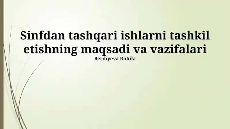 Qo'shimcha mashg'ulotlarni tashkil etish maqsadlari