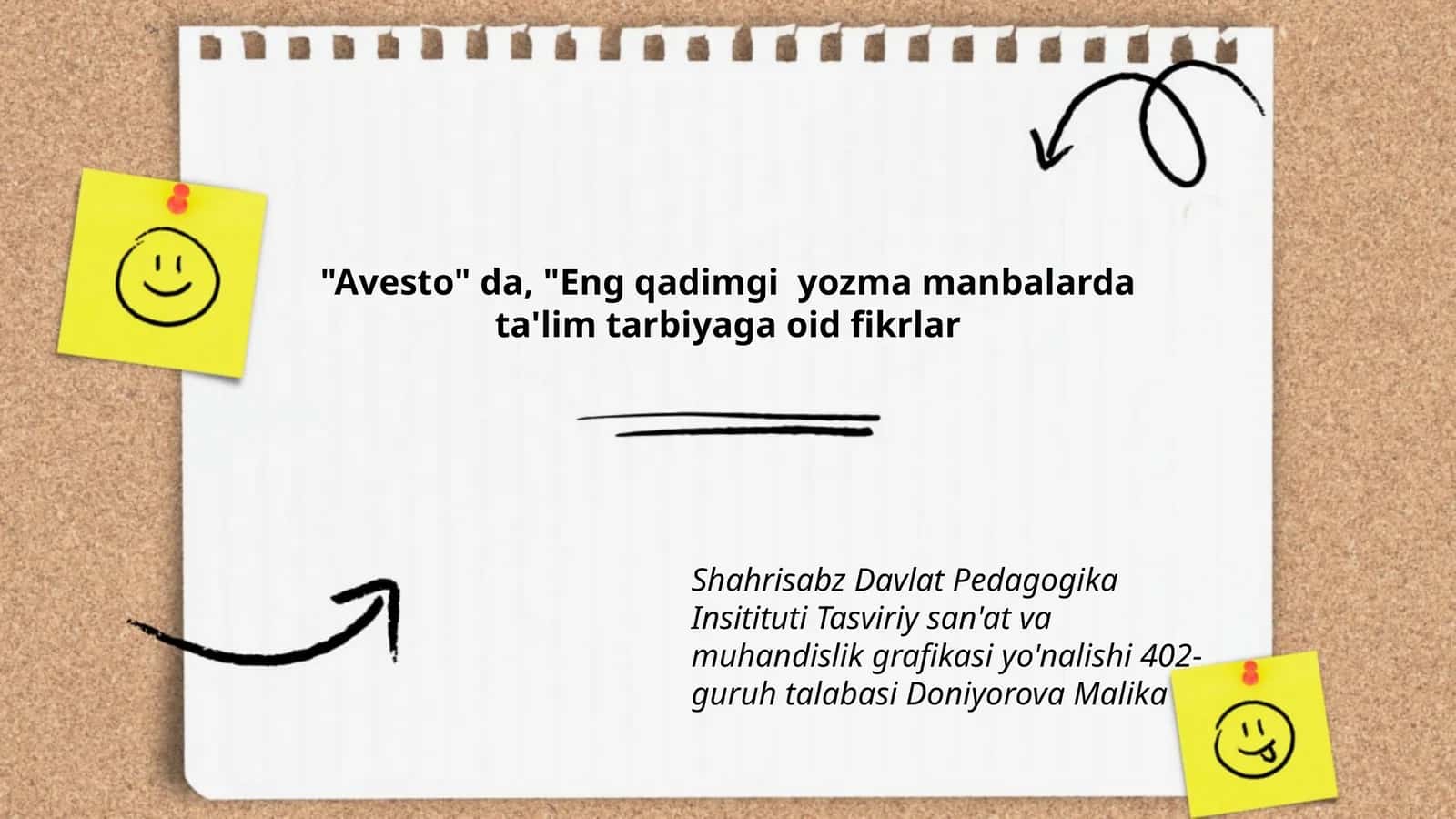 "Eng qadimgi yozma manbalarda ta'lim tarbiyaga oid fikrlar" 1