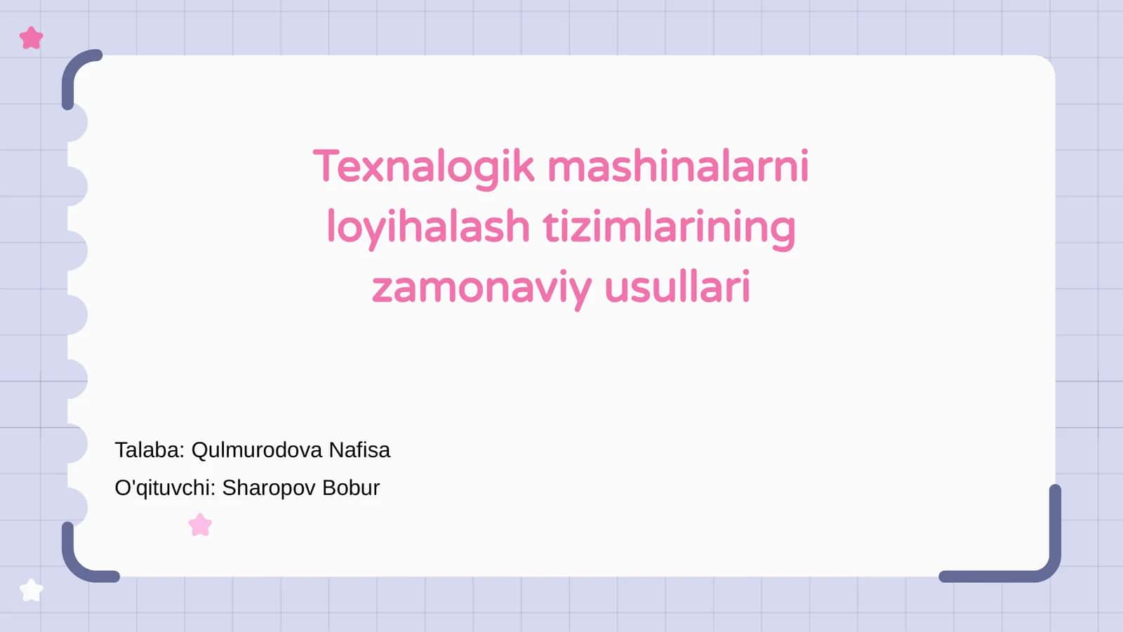 Texnalogik mashinalarni loyihalash tizimlarining zamonaviy usullari 1