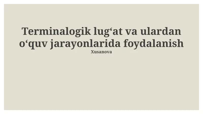 Terminologiya Lug'ati 1