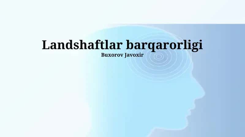 Landshaftlar barqarorligi 1