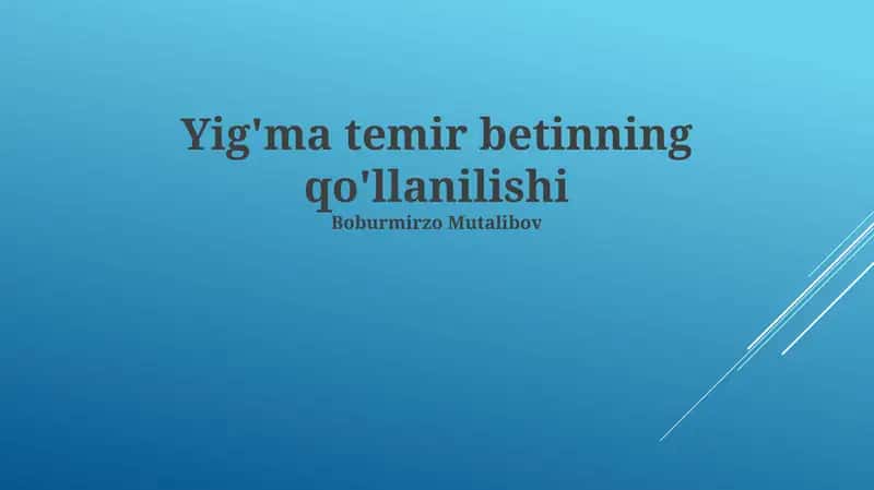 Temir-beton yig'ma konstruksiyalarning ta'rifi va xususiyatlari 1