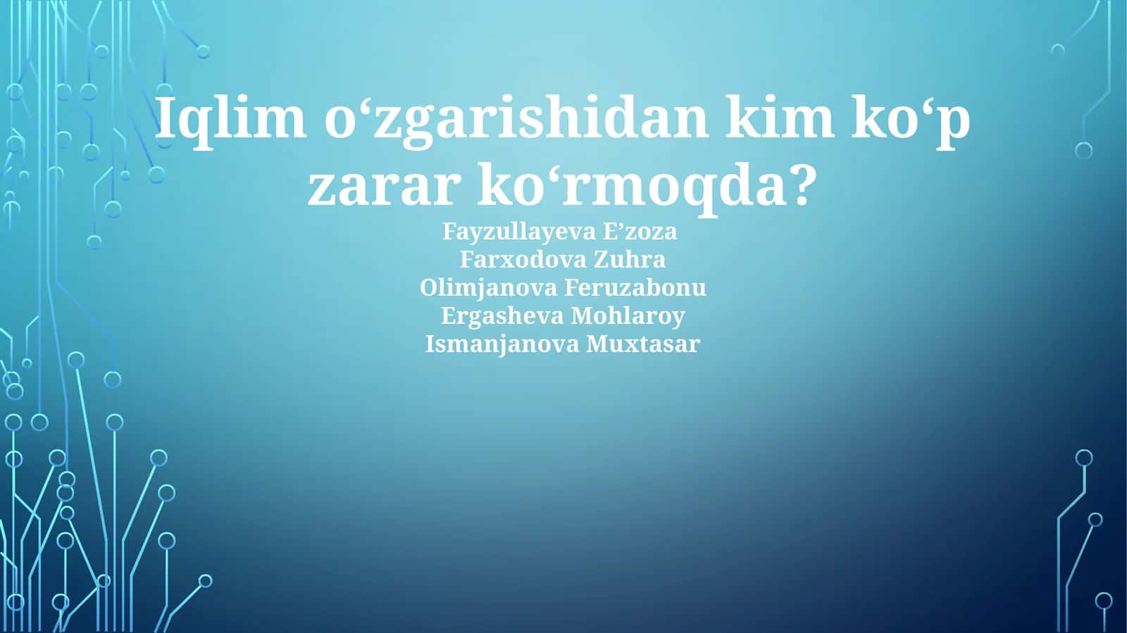 Iqlim o'zgarishi va global isish 1