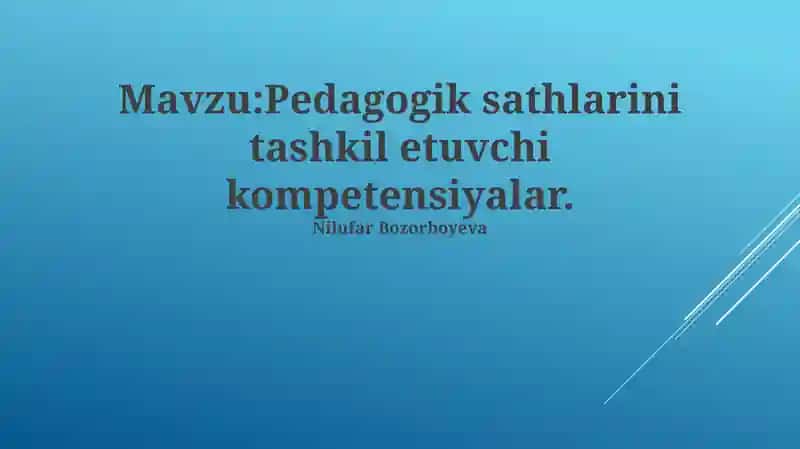 Oliy Pedagogik Kompetensiyalar