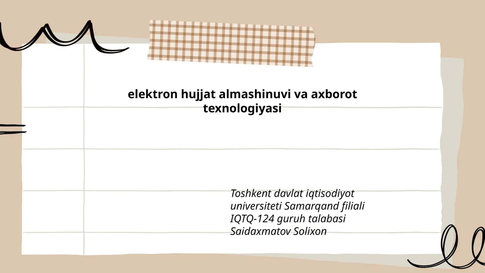 Elektron hujjat almashinuvi va axborot texnologiyasi 1