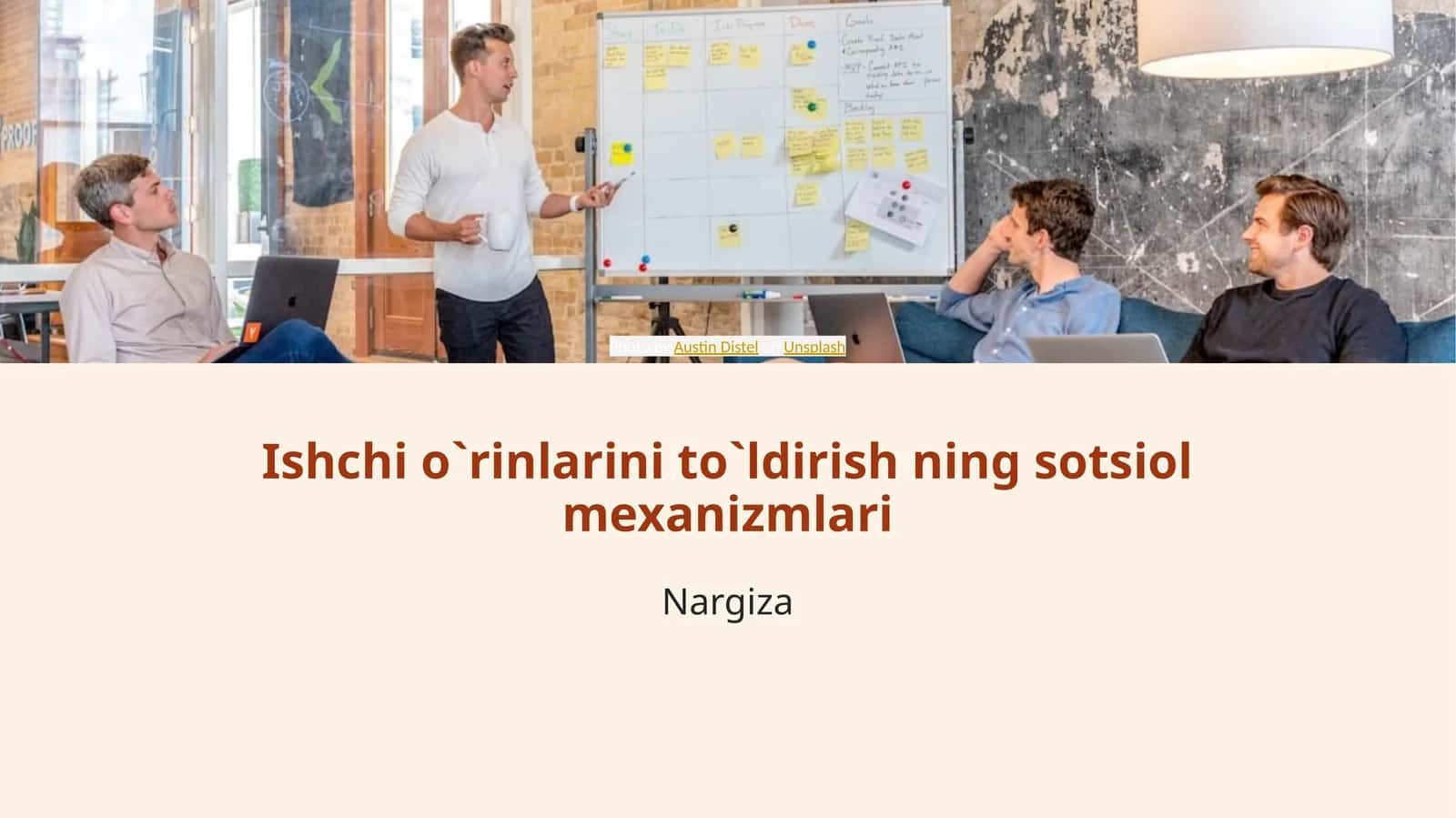 Ishchi o`rinlarini to`ldirish mexanizmlari 1
