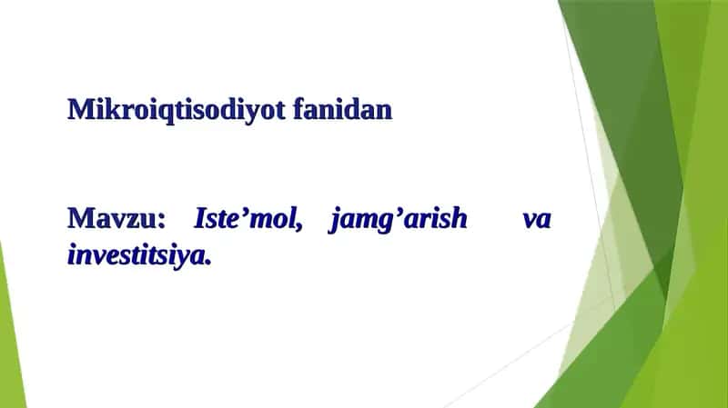 Mikroiqtisodiyot fanidan 1