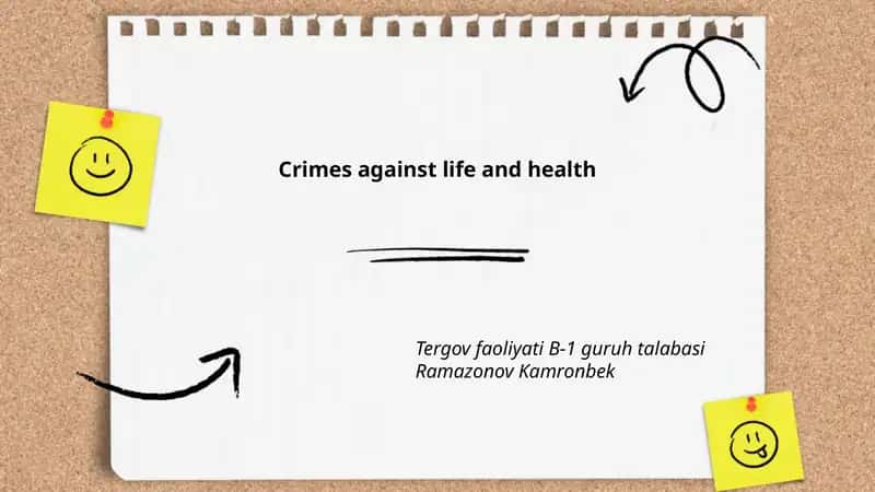 Crimes against life and health 1
