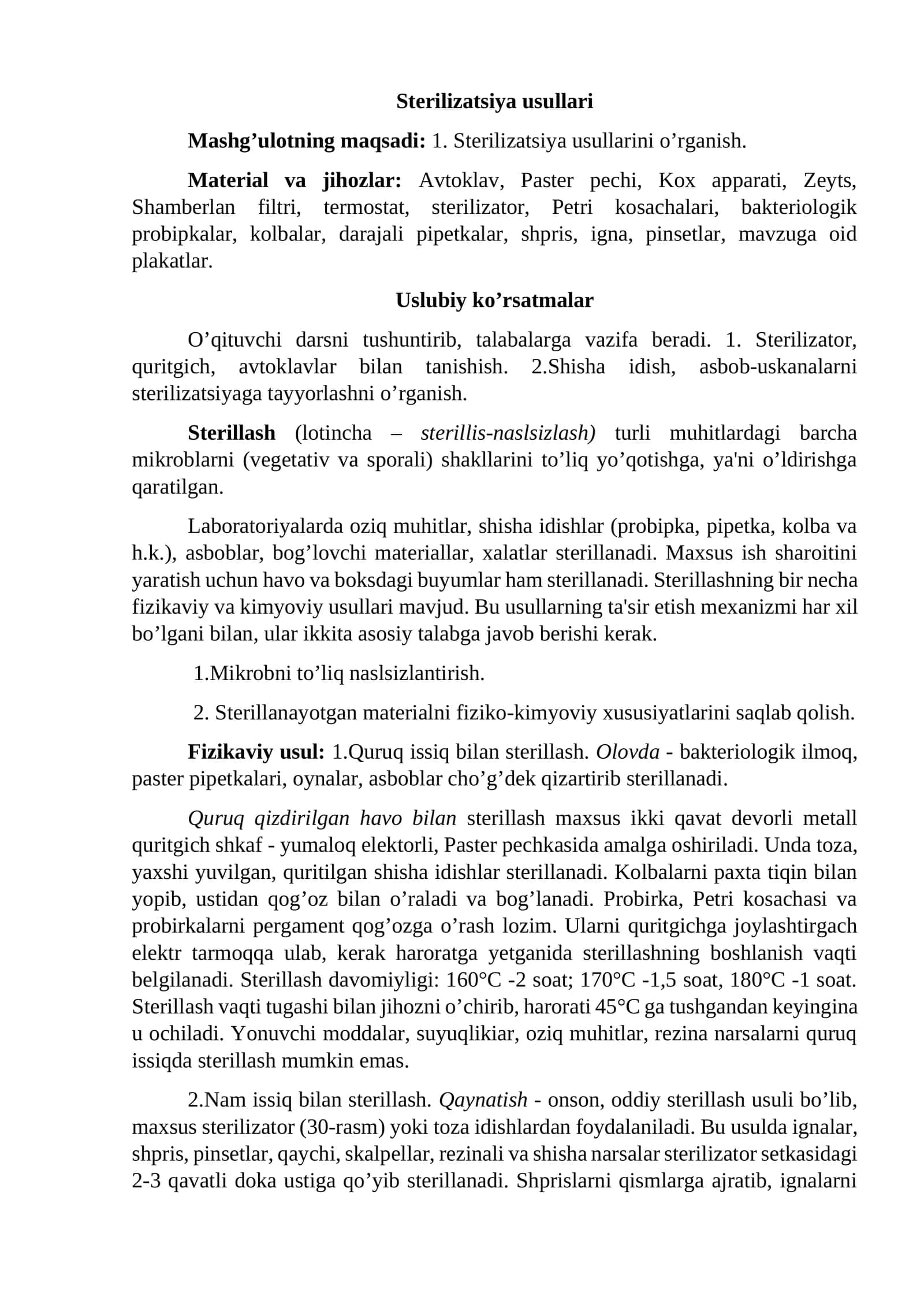 Sterilizatsiya usullari 1