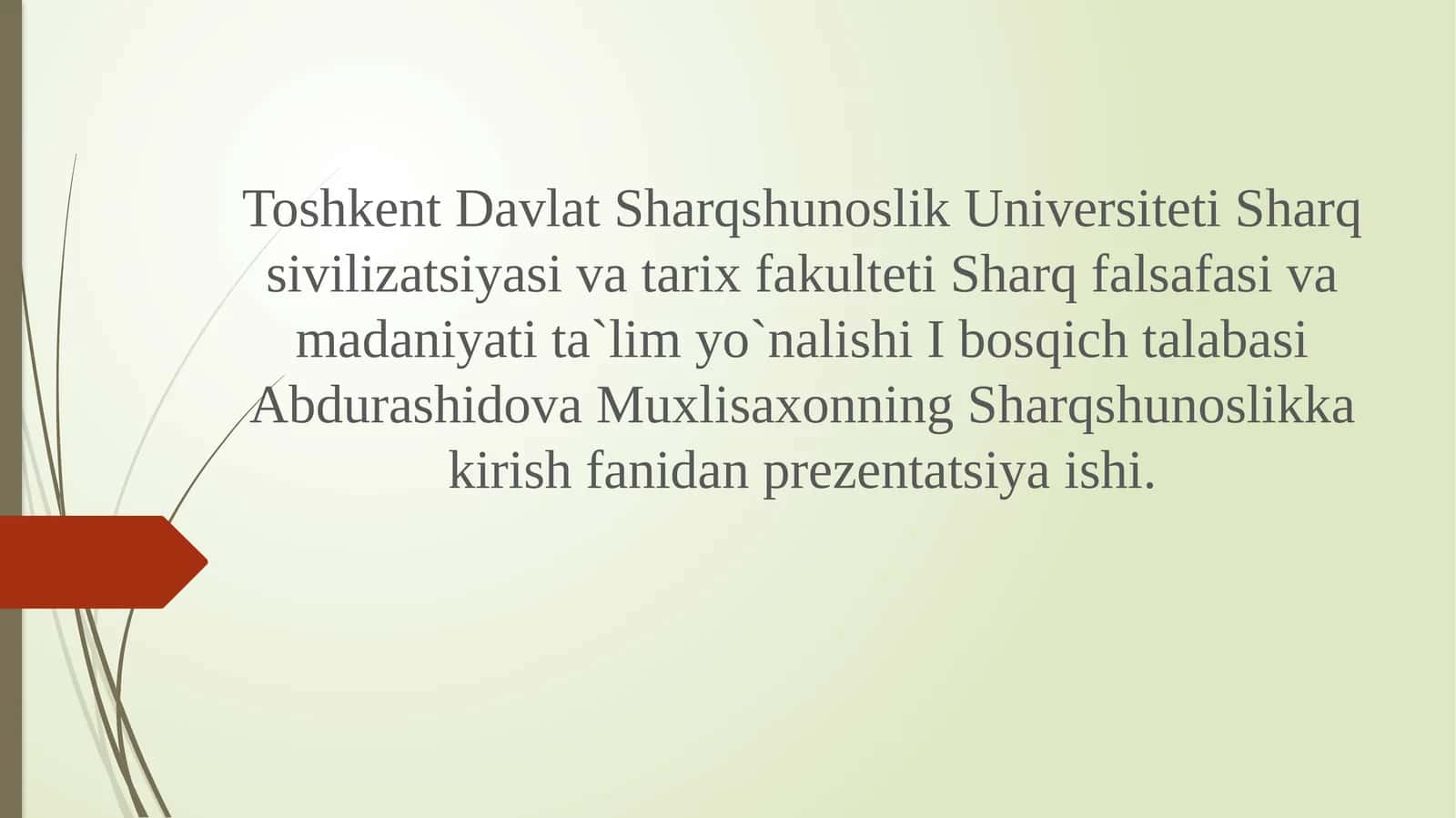 Sharqdunyodinlarining markazi sifatida 1