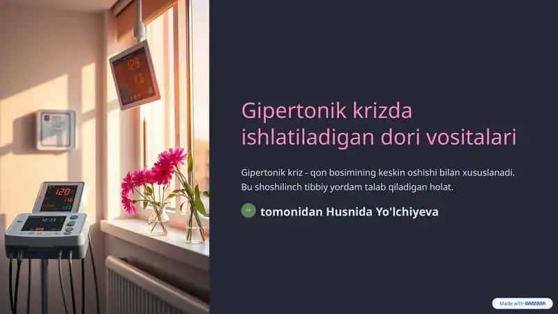 Gipertonik krizda ishlatiladigan dori vositalari 1
