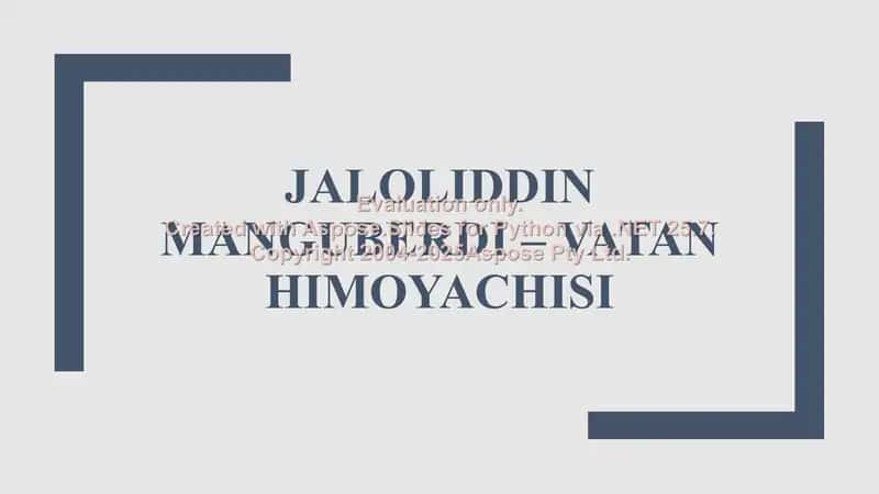 Jaloliddin Manguberdi Vatan himoyachis 1