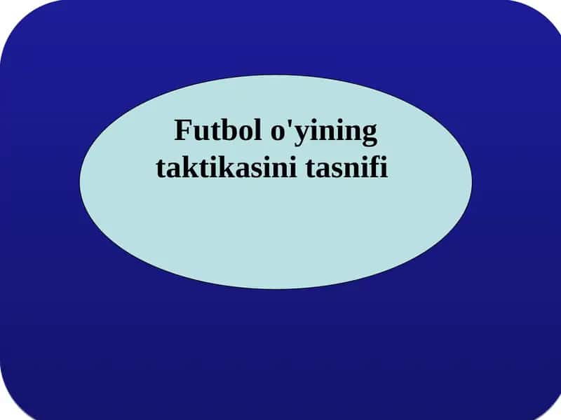 Futbol o'yining taktikasini tasnifi 1