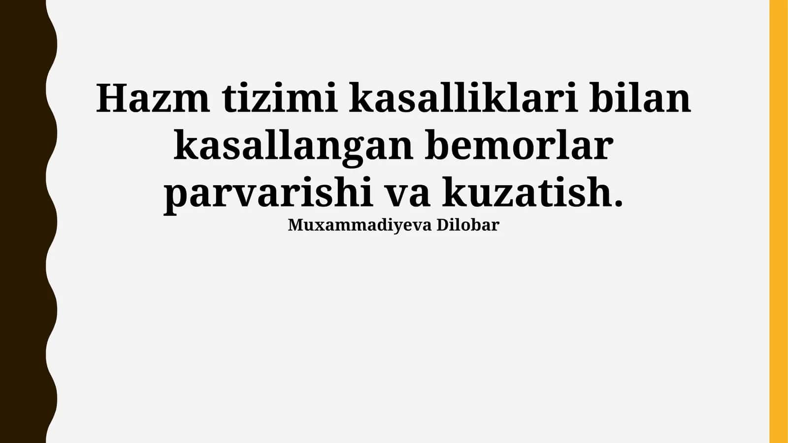 Ovqat hazm qilish tizimi kasalliklari bo'yicha bemorlarni monitoringi 1