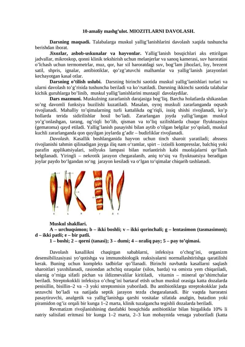 MIOZITLARNI DAVOLASH 1