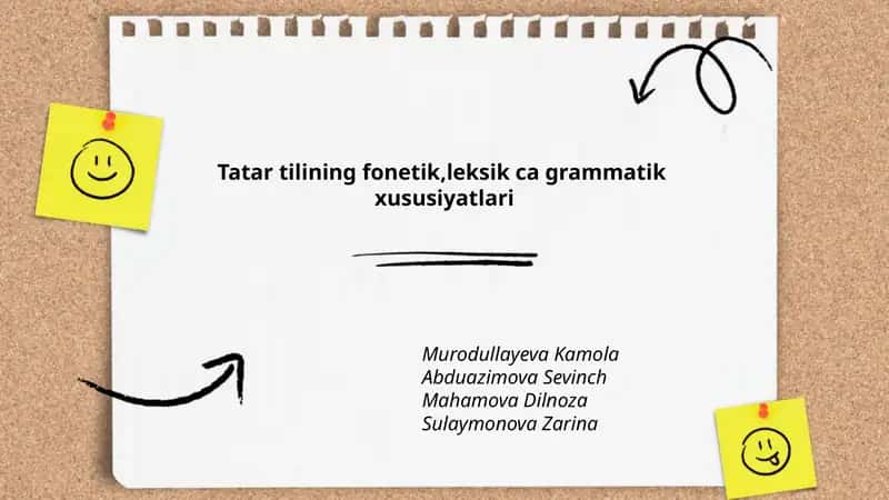 Tatar tilining fonetik, leksik, va grammatik xususiyatlari 1