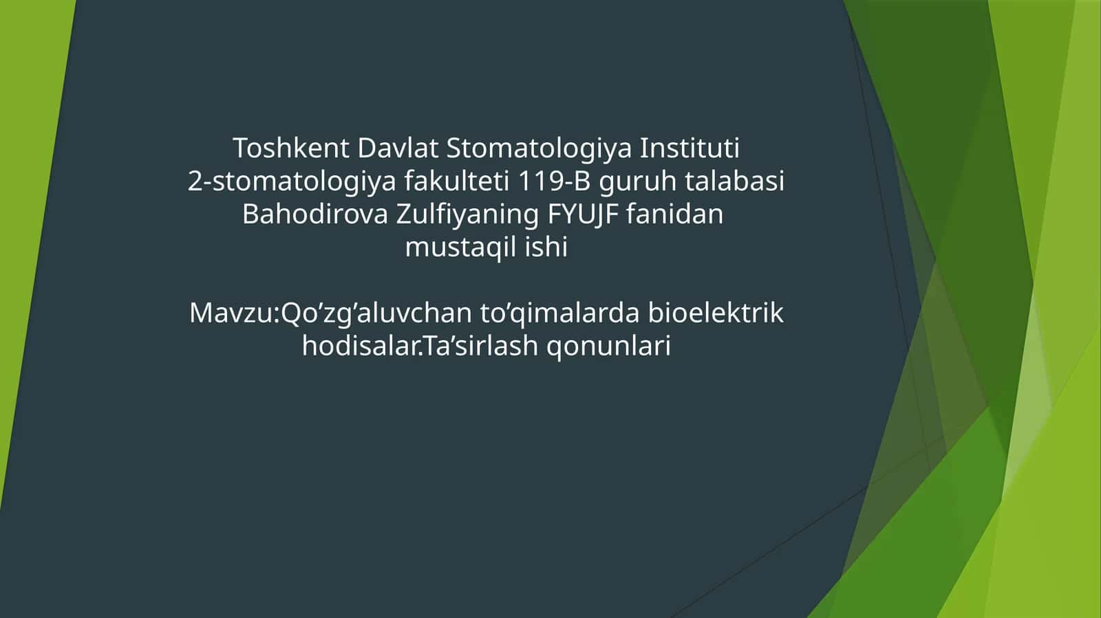 Qo’zg’aluvchanlik va to’qimalar biologiya elektr h.odisalar 1