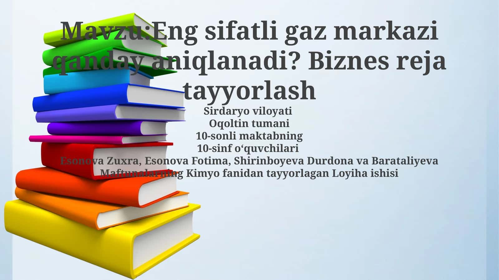 Eng sifatli gaz markazi qanday aniqlanadi? Biznes reja tayyorlash 1