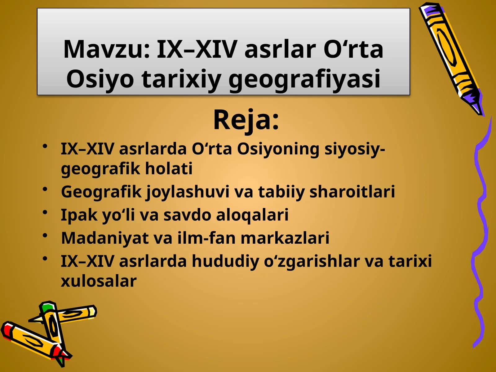 IX–XIVasrlar O‘rta Osiyo tarixiy geografiyasi 1
