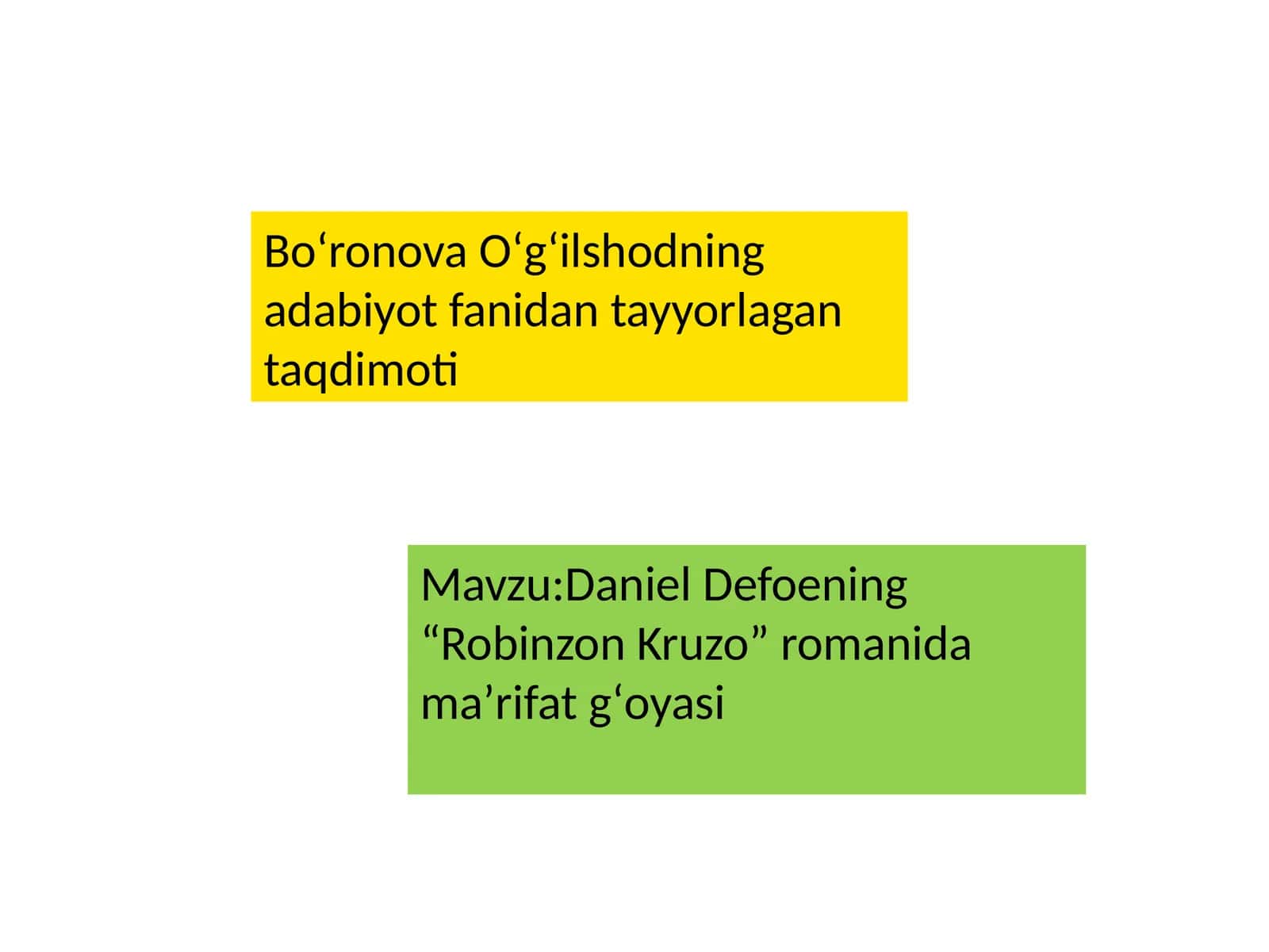 Daniel Defoening “Robinzon Kruzo” romanida maʼrifat gʻoyasi 1