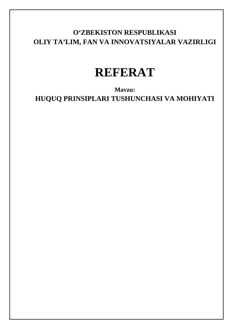 HUQUQ PRINSIPLARI TUSHUNCHASI VA MOHIYATI 1