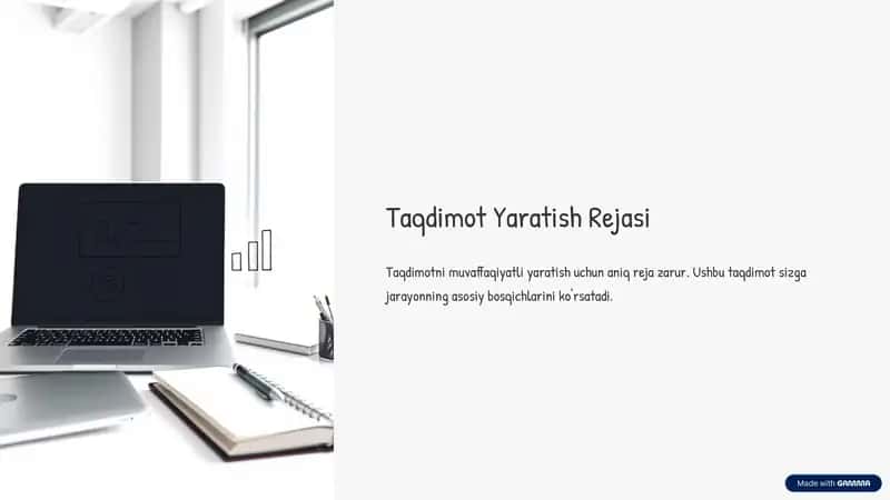 Taqdimot Yaratish Rejasi 1