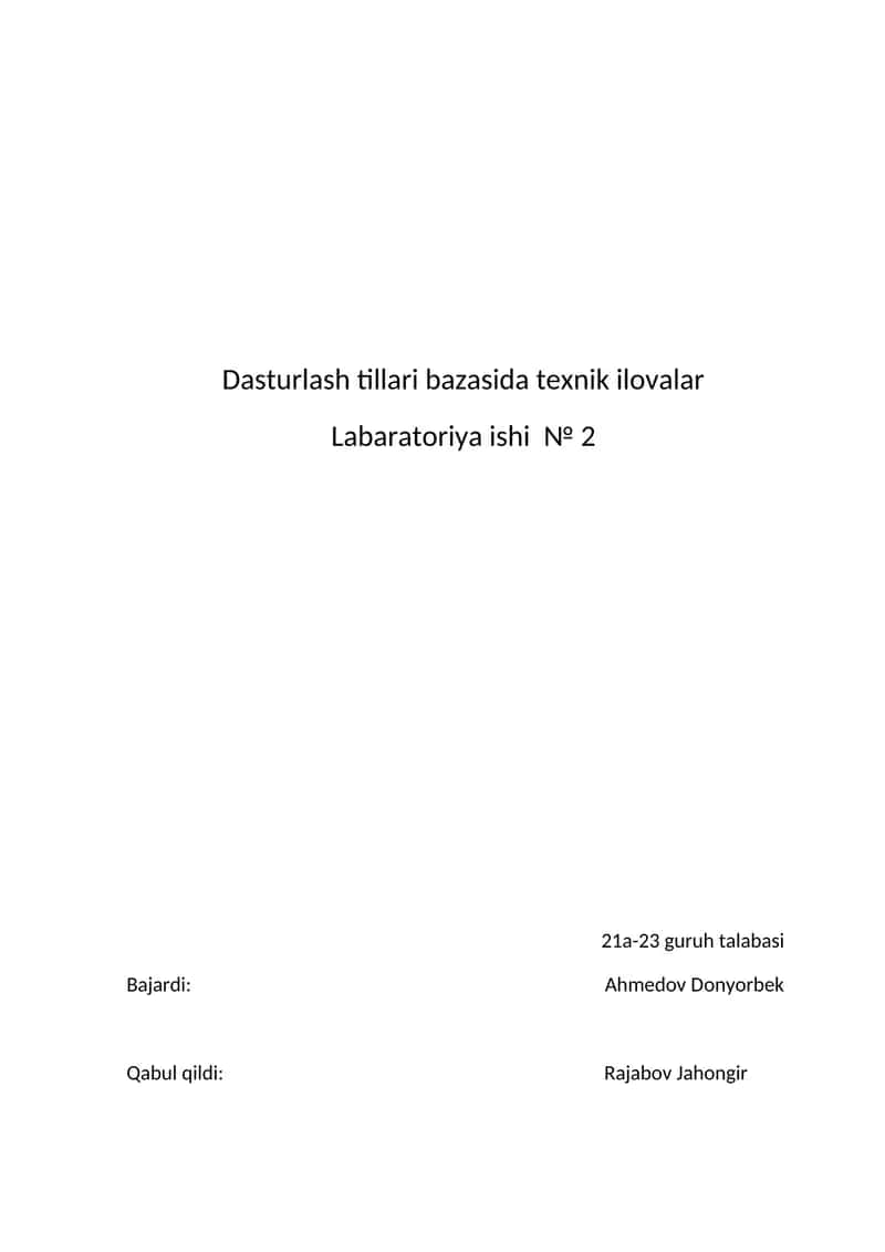 Labaratoriya ishi № 2 1