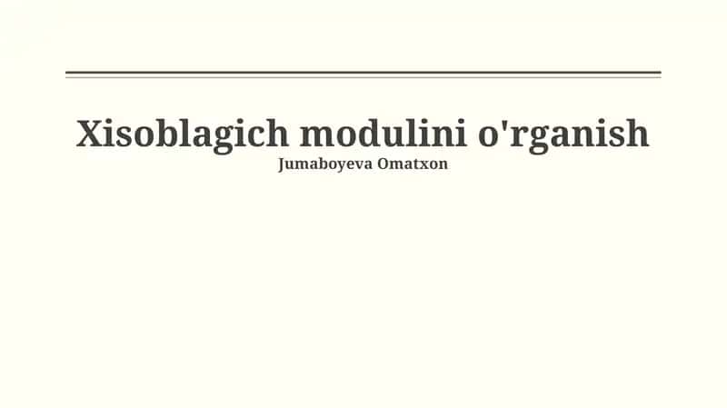 Xavfsizlik va Himoya 1