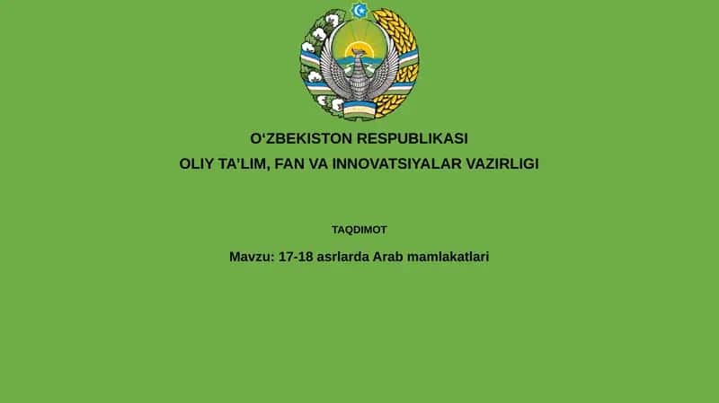 17-18asrlardaArabmamlakatlari 1