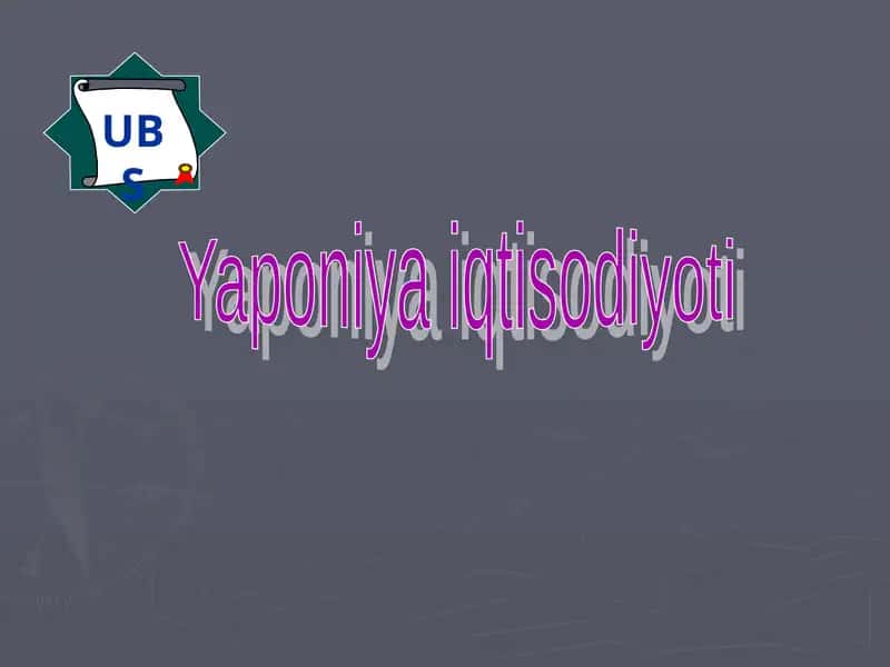 Yaponiya iqtisodiyoti 1