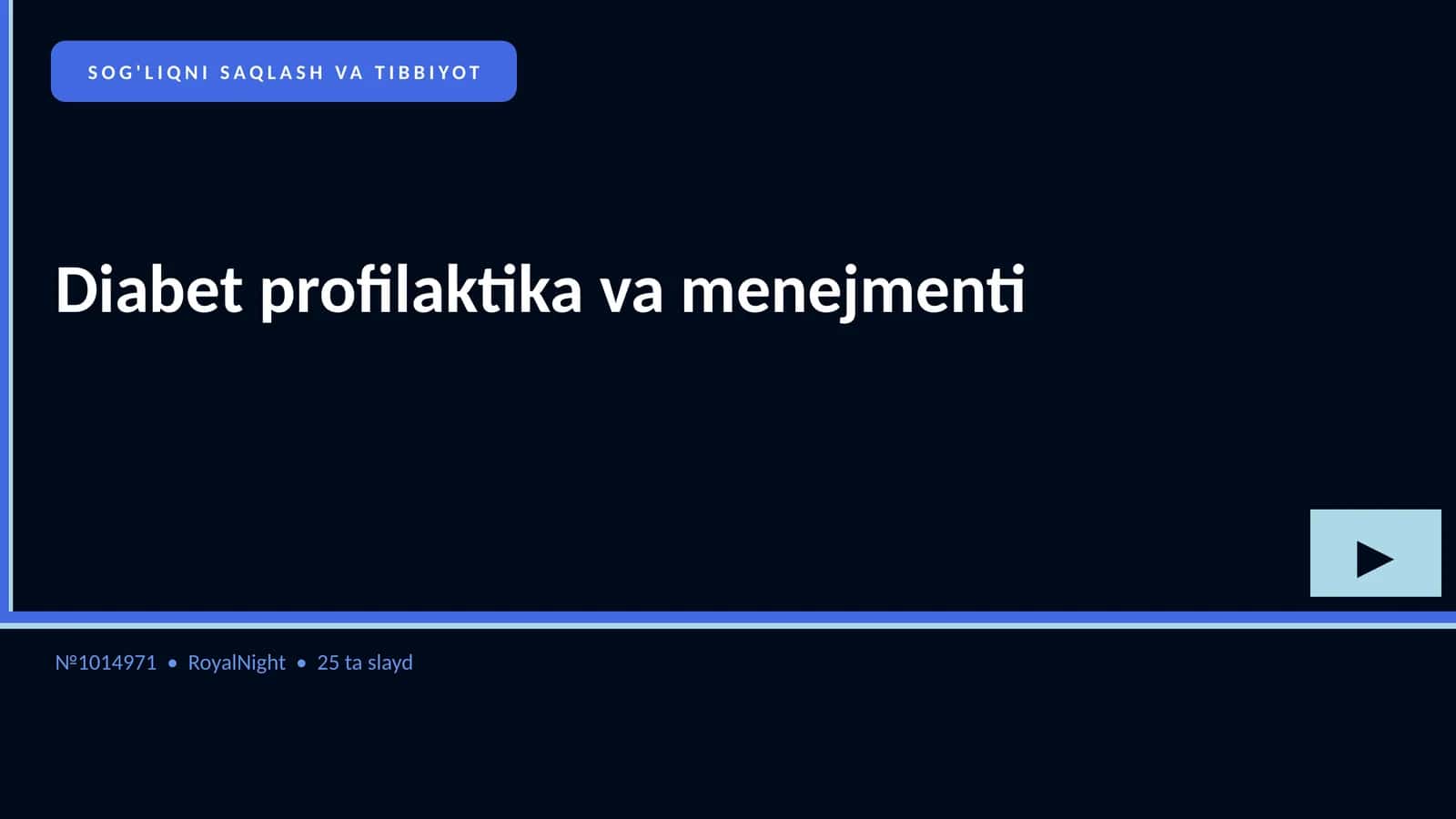 Diabet profilaktika va menejmenti 1