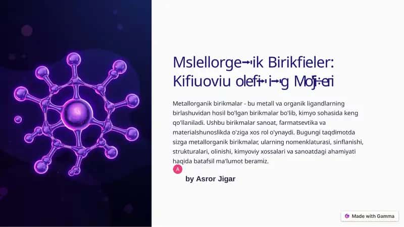 Metallorganik Birikmalar 1