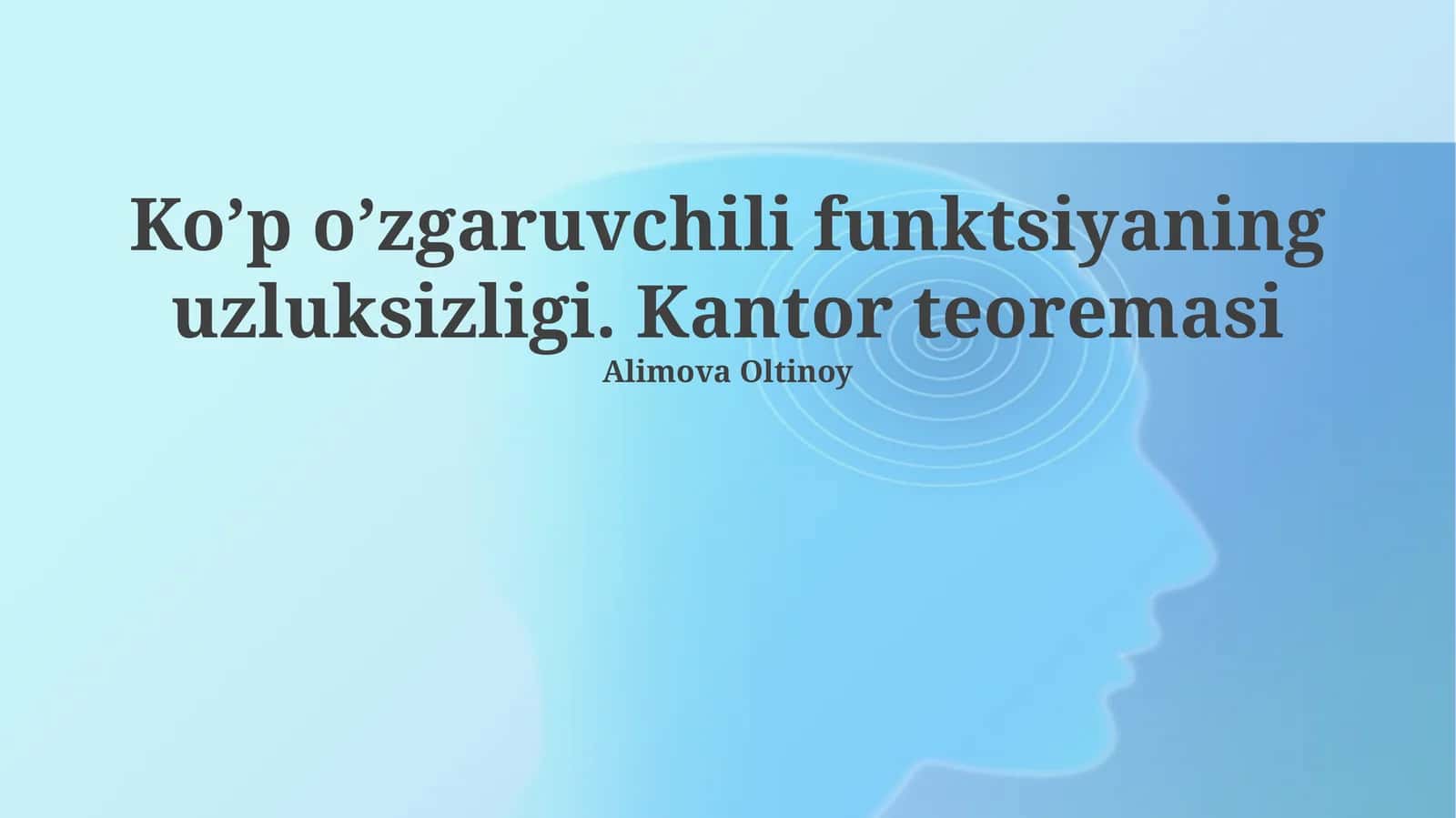 Kantor teoremasi 1