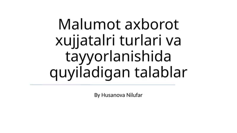 Ko'rgazmali hujjatlar 1