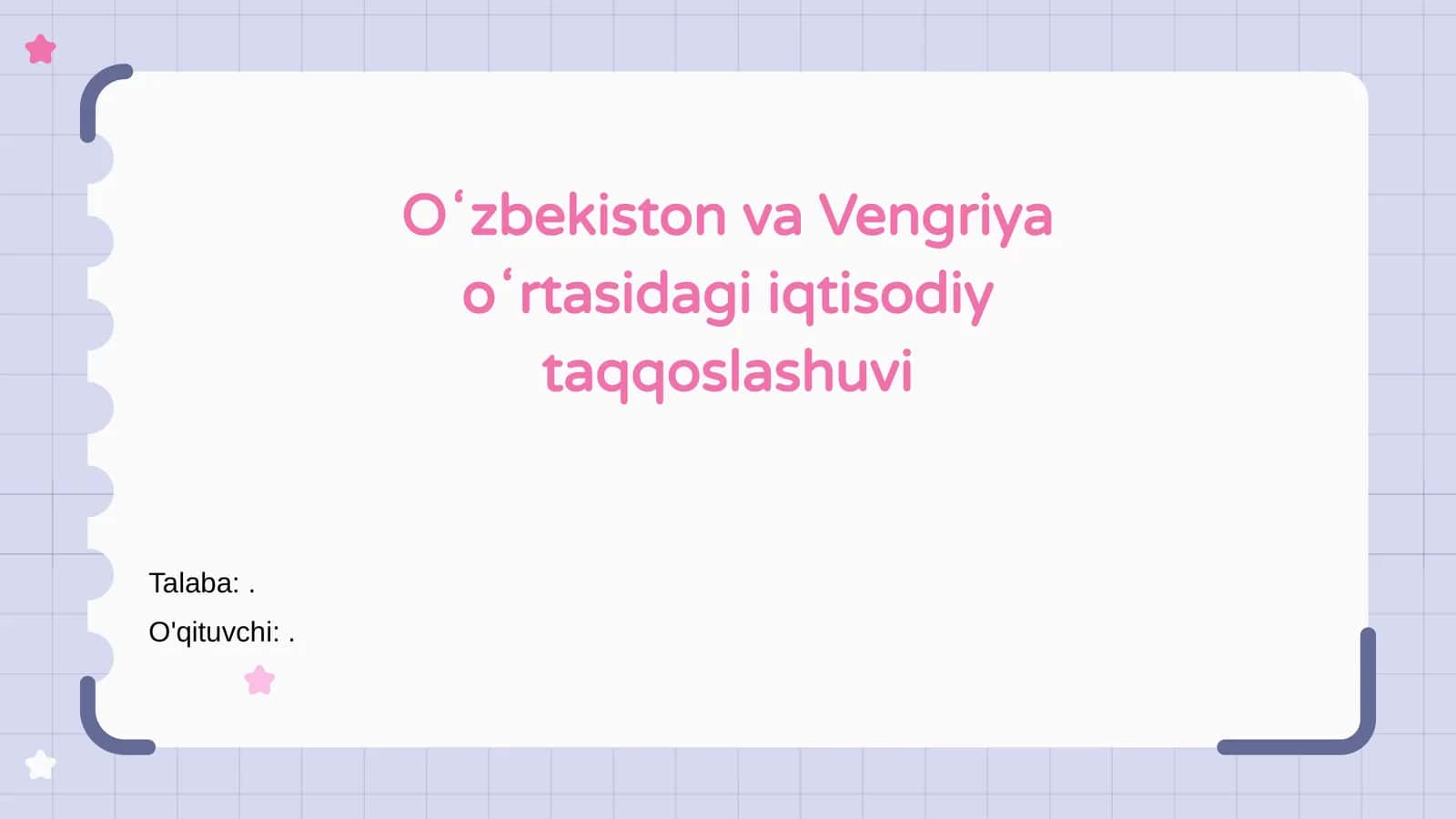 Oʻzbekiston va Vengriya oʻrtasidagi iqtisodiy taqqoslashuvi 1
