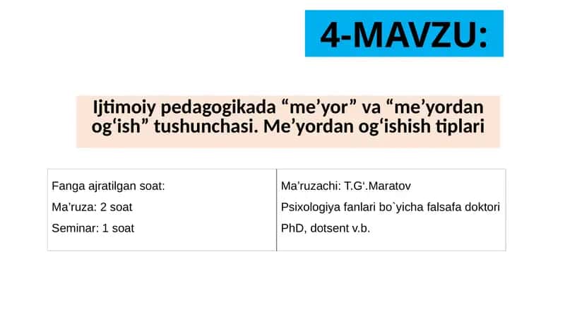 Meʼyor va meʼyordan chekinish(og‘ish) tushunchasi 1
