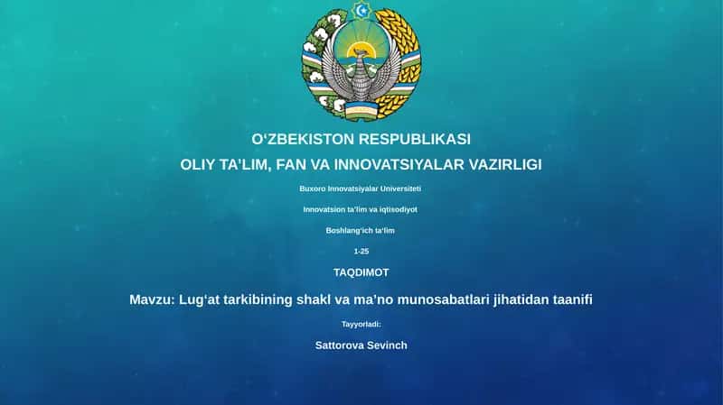 Lugʻat tarkibining shakl va ma’no munosabatlari jihatidan taanifi 1