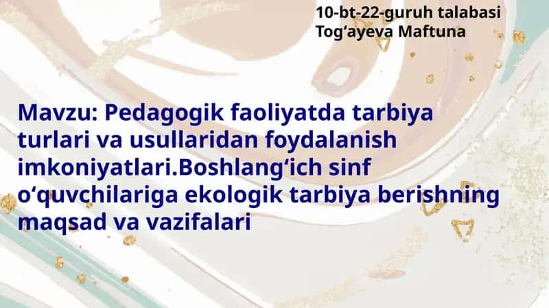 Tarbiya nazariyasi-pedagogika 1