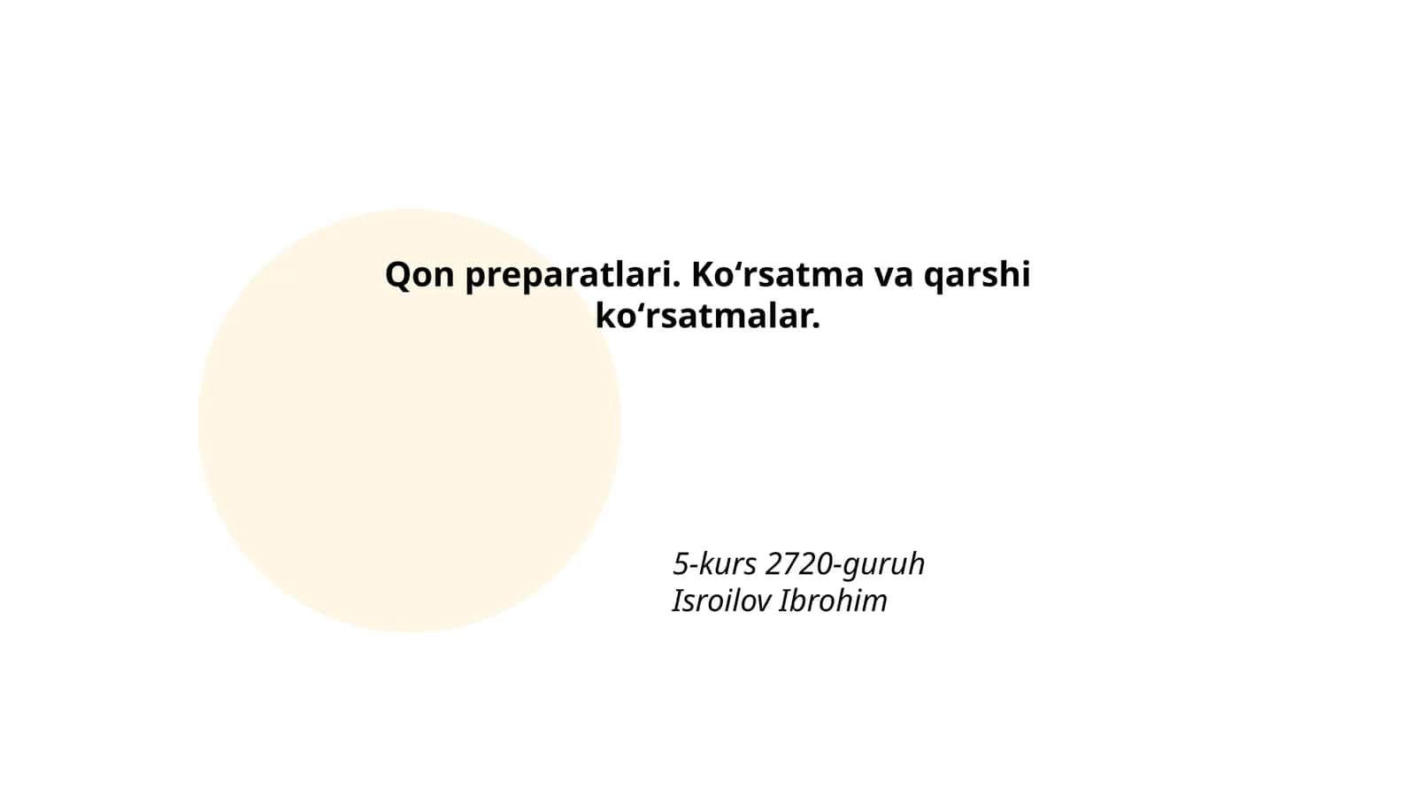 Qon preparatlari. Koʻrsatma va qarshi koʻrsatmalar 1