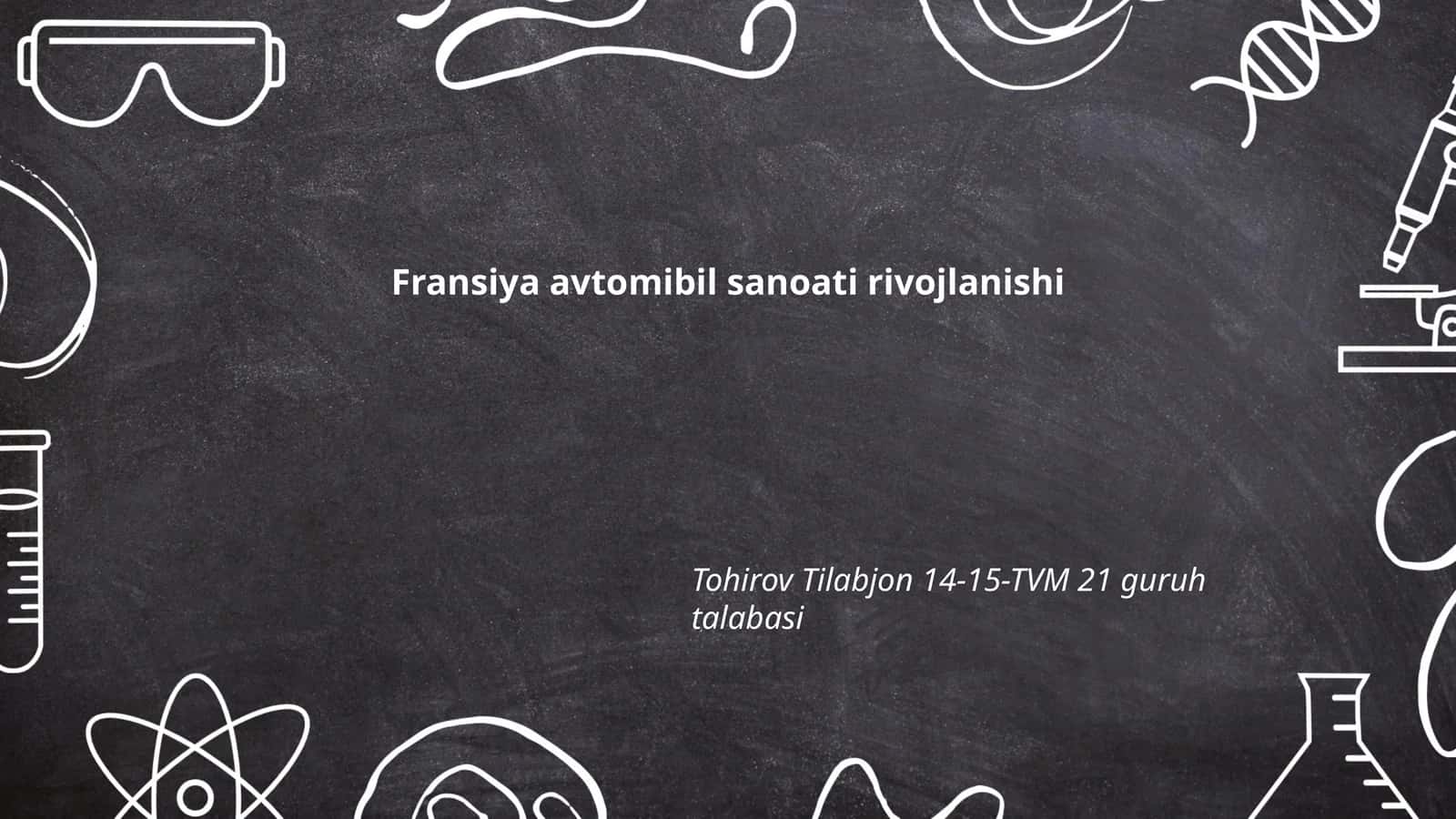 Fransiya avtomobil sanoati rivojlanishi 1